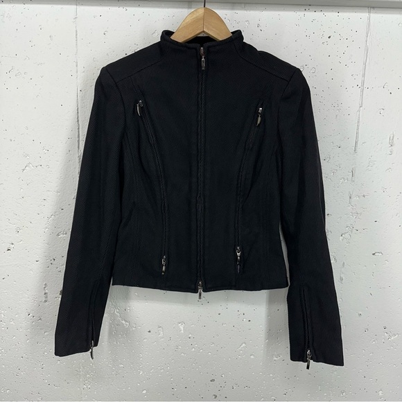 DUBUC Size 4 Black Ribbed Fitted Jacket - Picture 6 of 13